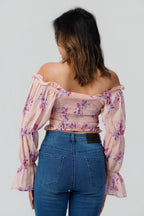 Meadow Mist Off-Shoulder Blouse
