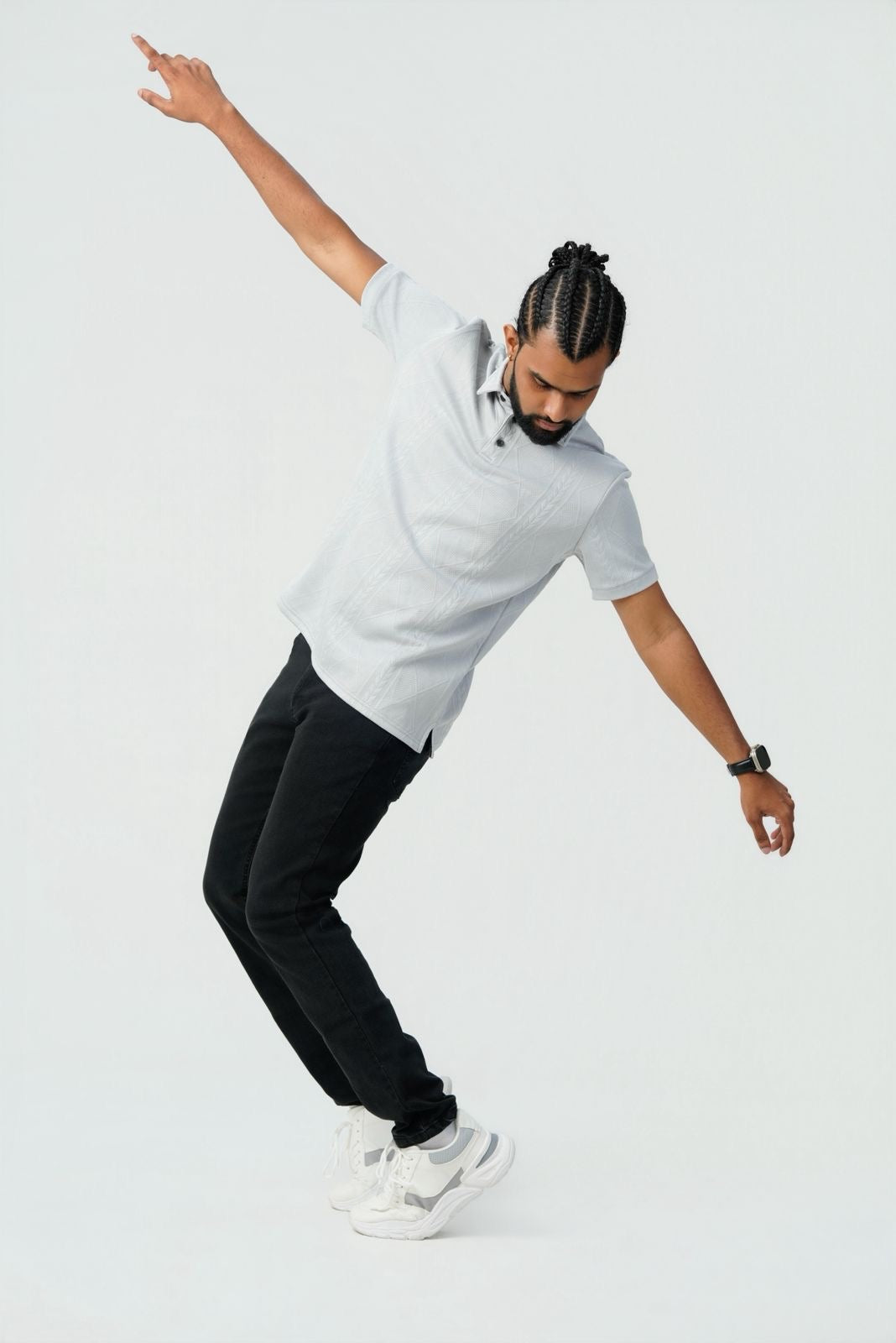 Textured Cable-Knit Polo