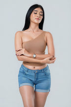 Aura Seamless One-Shoulder Ribbed Crop