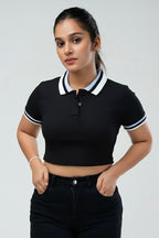 Inspired Collar Crop Top