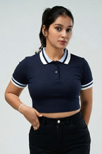 Inspired Collar Crop Top